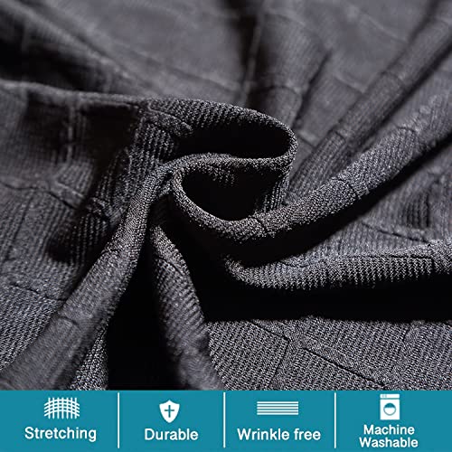 ANWUCHEN Rectangle Ottoman Cover - Stretch Storage Slipcover With Elastic Bands and Ties, Removable Bench Cover, Jacquard ...