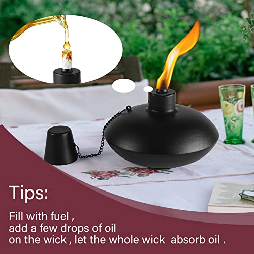 ZSZMFH 6 Pack Metal Table Top Torches,18 oz Citronella Torches for Outside， Refillable Citronella Flame Light Torch with W...