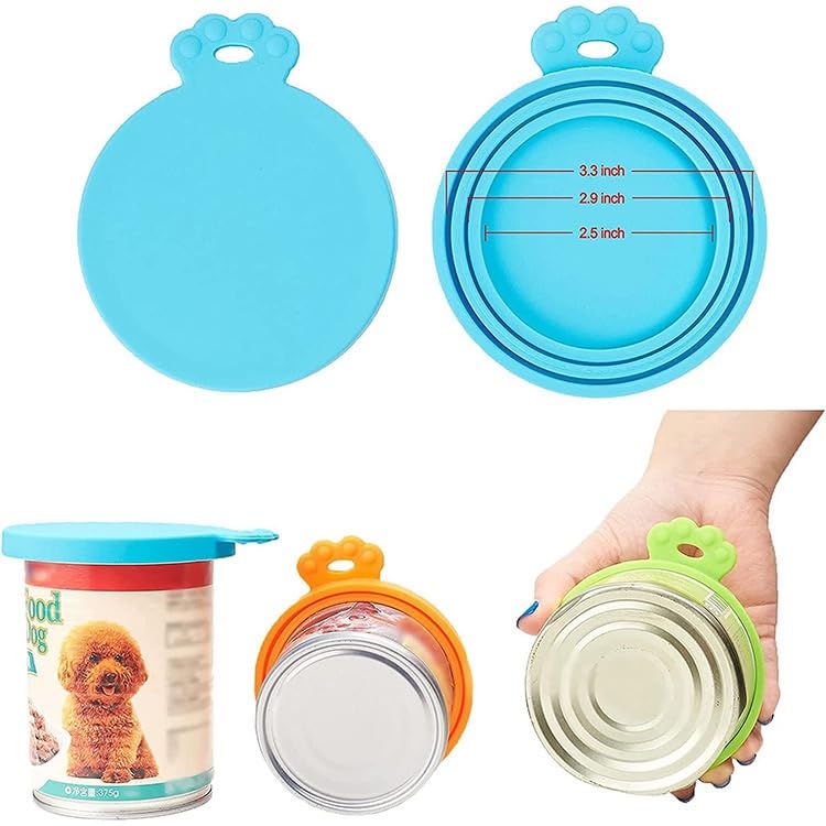2Pcs Silicone Pet Food Can Lid Cover for Cat & Dog Dishwasher Safe - Keeps Wet Food Fresh, Pet Treat Storage Accessory