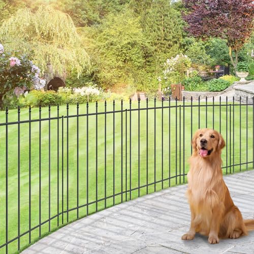 FOREHOGAR Metal Garden Fence 36 in H x 10 ft L,Border Fence Panels Animal Barrier for Dogs, No Dig Garden Fencing for Yard...