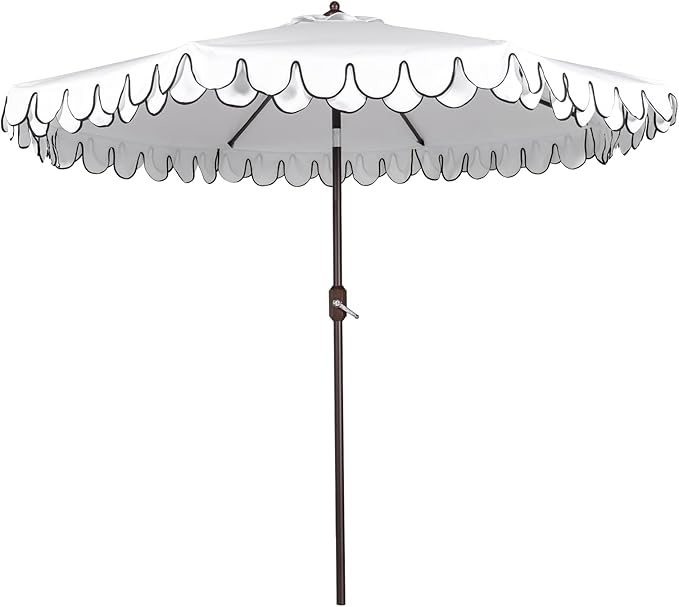 Funsite 9Ft Elegant Valance Patio Umbrella, Outdoor Umbrellas for Patio with Auto-Tilt and Crank Systerm, Table Umbrella f...