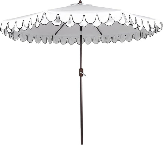 Funsite 9Ft Elegant Valance Patio Umbrella, Outdoor Umbrellas for Patio with Auto-Tilt and Crank Systerm, Table Umbrella f...