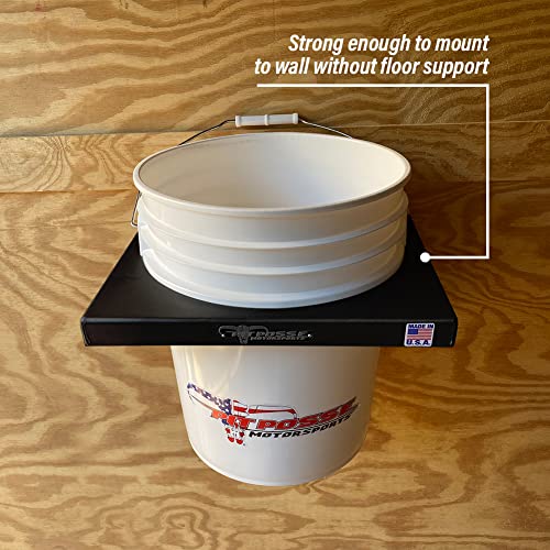 Pit Posse PP3352BK 5 Gallon Bucket Holder Rack Stand - USA Made - Garage, Trailer, Shop Storage - Fits Yeti or Standard 5 ...