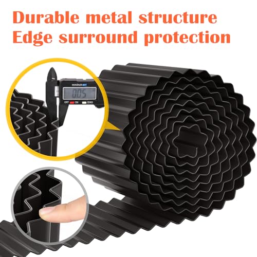 LAVEVE Corrugated Metal Garden Edging 6" x 40Ft, Landscape Edging Border for Lawn, Flower Bed, Garden Fence, Paver Edging...