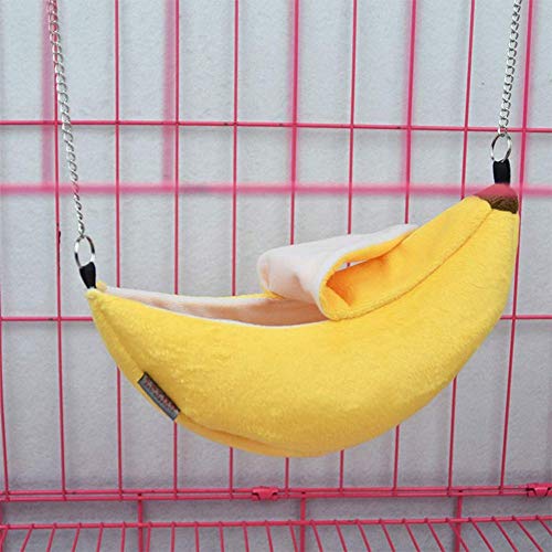 1 Pack Hamster Hanging House Hammock Banana Design Cotton Cage Sleeping Nest Suitable for Small Pet Bed Cage Swing (Color...