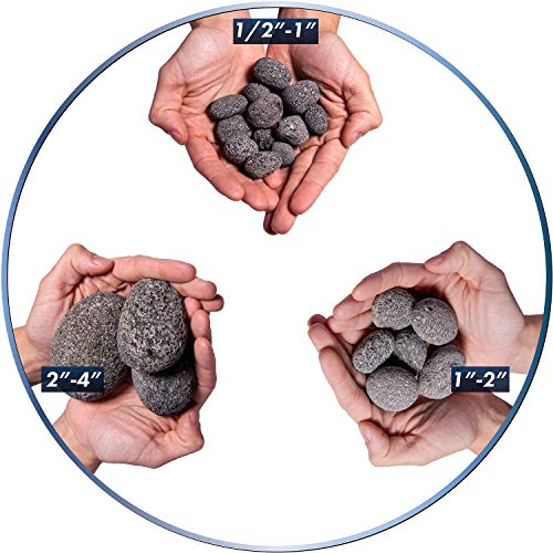 Red 1/2"-1" Fire Rock | Fireproof and Heatproof Round Pebbles for Indoor or Outdoor Gas Fire Pits and Fireplaces - Natura...