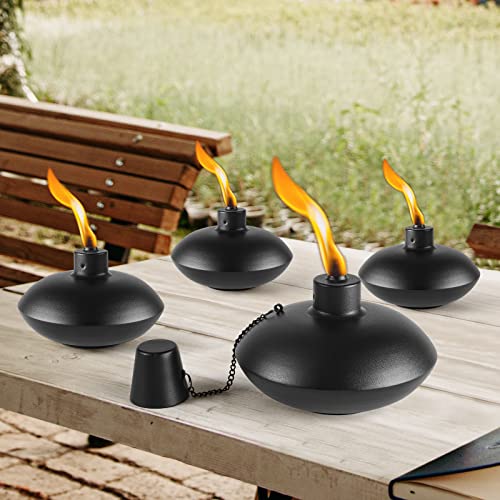 ZSZMFH 6 Pack Metal Table Top Torches,18 oz Citronella Torches for Outside， Refillable Citronella Flame Light Torch with W...