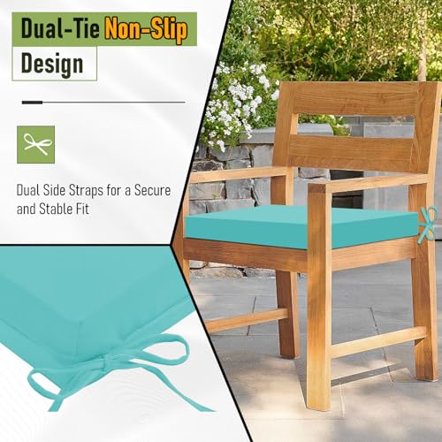 Basic Beyond Outdoor Chair Cushions Set of 4, Square Corner Outdoor Cushions for Patio Furniture, Water Resistant Patio Ch...