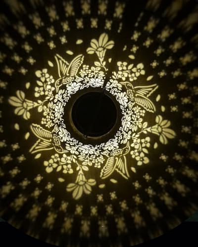 Solar Lanterns Outdoor Waterproof Decorative Garden Solar Lights Outdoor,Hanging Hollow Out Metal Ornaments Decor for Outs...