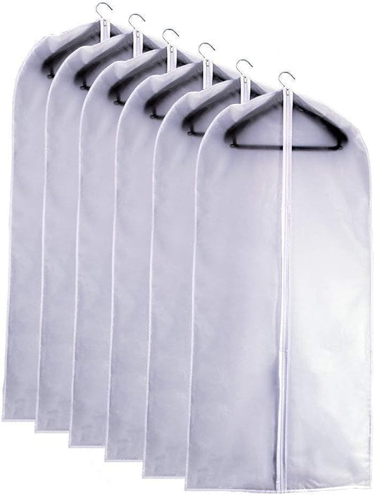 Suit Bags for Closet Storage Garment Bag 24''X40'' Clear Garment Bags for Hanging Clothes (Set of 6) Plastic Waterproof Su...