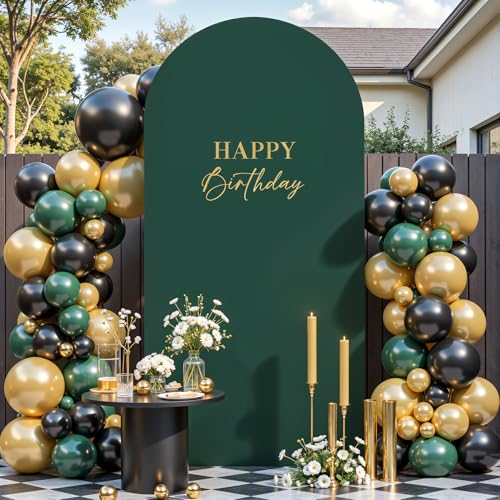 7.2 ft Arch Backdrop Cover Hunter Green - Double-Sided Spandex Arch Covers Stretchy Backdrop for Balloon Arches Birthday P...