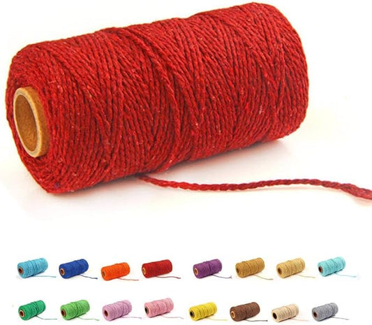 (109 Yards/1.5mm/35 Colors Optional) Macrame Cord Craft Macramé Cotton Baker Twine Craft Making Knitting Cord Rope DIY Wed...