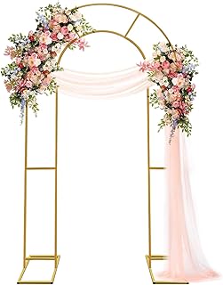 ZpigToor Double Arch Backdrop Stand Metal Open Arch Backdrop Frame U Shaped Wedding Arches for Ceremony Baby Shower Garden...