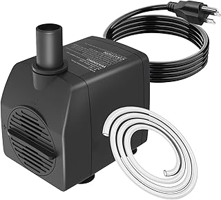 Submersible Pump 200GPH with AUTO-Shut-Off 5.2ft High Lift for Fountains, Hydroponics, Ponds, Aquariums & More