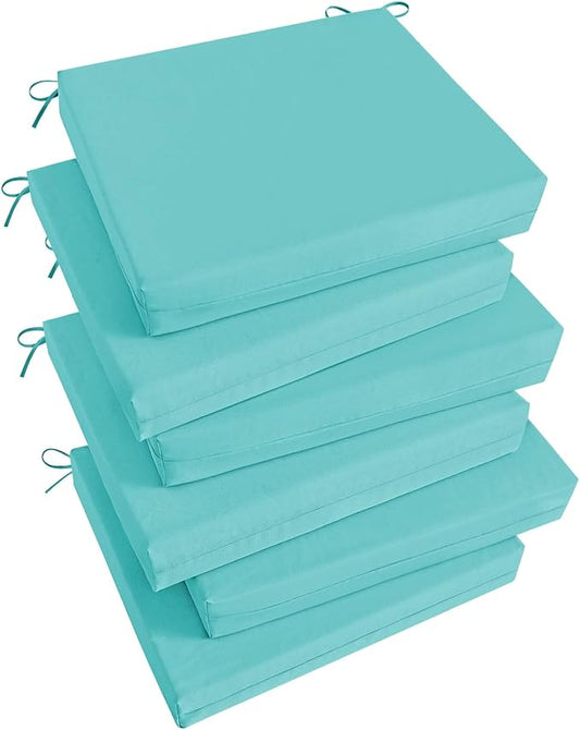 Basic Beyond Outdoor Chair Cushions Set of 6, Square Corner Outdoor Cushions for Patio Furniture, Water Resistant Patio Ch...