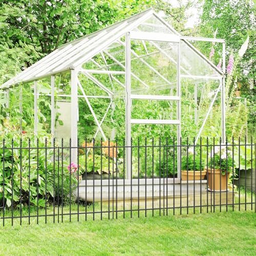 FOREHOGAR Metal Garden Fence 36 in H x 10 ft L,Border Fence Panels Animal Barrier for Dogs, No Dig Garden Fencing for Yard...