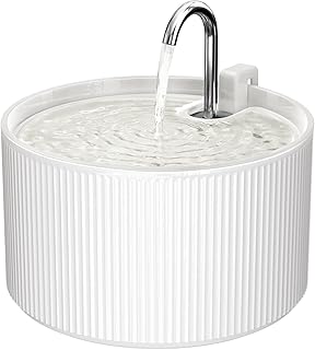 Voluas Ceramic Cat Water Fountain: 2.2L/74oz Cat Fountains for Drinking, Automatic Pet Water Dispenser with Ultra-Quiet Pu...