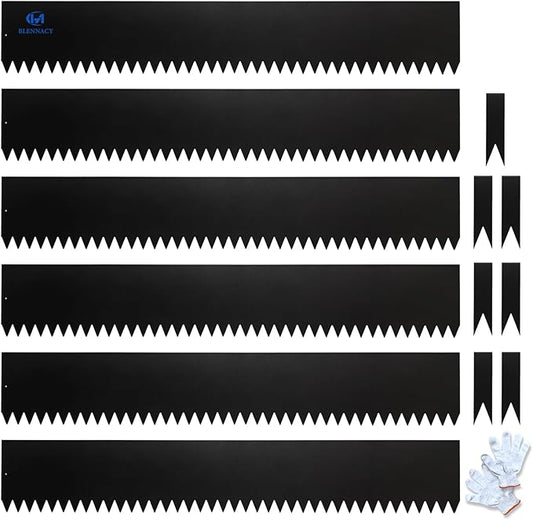 BLENNACY Metal Landscape Edging 6 Pack 40" L x 6" H,Galvanized Bendable Metal Garden Edging,Hammer- in Steel Landscape Edg...