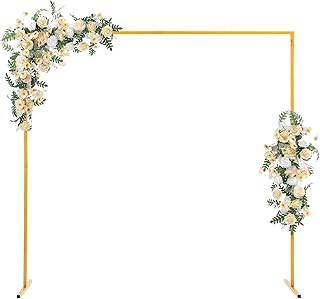 CheriMuMu Wedding Arches for Ceremony, 6.6FT x 6.6FT Square Metal Balloon Arch Backdrop Stand, Detachable Garden Arbor Fra...