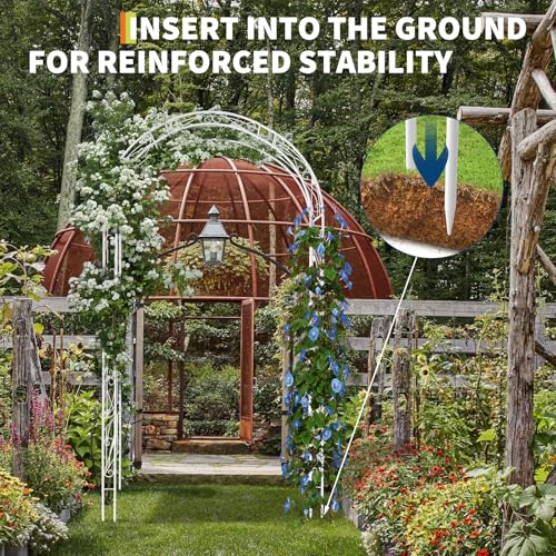 GarveeLife Metal Garden Arch, Outdoor Garden Arch Arbor Trellis for Climbing Plants, Wedding Arches for Ceremony, Wedding ...