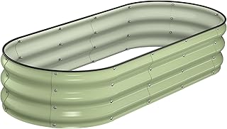 Winpull Raised Garden Bed Kit, 5x2x1 ft Galvanized Planter Box Outdoor with Safety Edging, Large Metal Raised Beds for Gar...