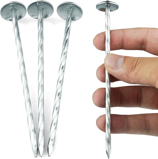 JPOIP Landscape Stakes - Garden Edging Spikes Pins - New Umbrella-Type Design 5'' Galvanized Lawn Staples for Weed Barrier...