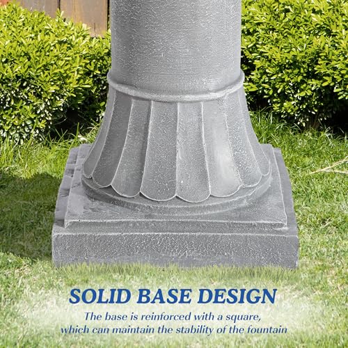 TOBYUL Italian Outdoor Water Fountains Garden Decor - 48.4''H Fountains and Waterfalls Outside, Large Cascading Indoor Flo...