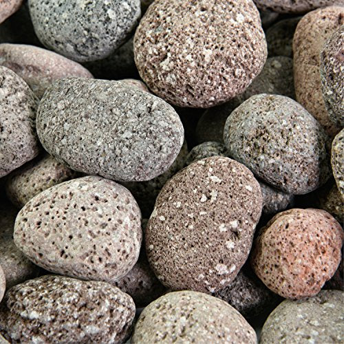 Red 1/2"-1" Fire Rock | Fireproof and Heatproof Round Pebbles for Indoor or Outdoor Gas Fire Pits and Fireplaces - Natura...