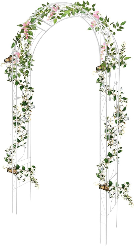 GarveeLife Metal Garden Arch, Outdoor Garden Arch Arbor Trellis for Climbing Plants, Wedding Arches for Ceremony, Wedding ...