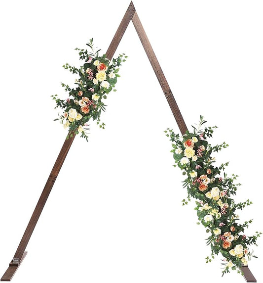 Veruopes 8.2ft Wedding Arches for Ceremony Triangle Wooden Gorgeous Arbor Backdrop Stand Rustic Wedding Arch Frame Decorat...