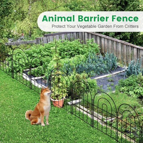 18 Pack Decorative Garden Fence Animal Barrier: 17 in(H) x 18 ft(L) Border Flower Rabbit Garden Fencing Small Arched Rustp...