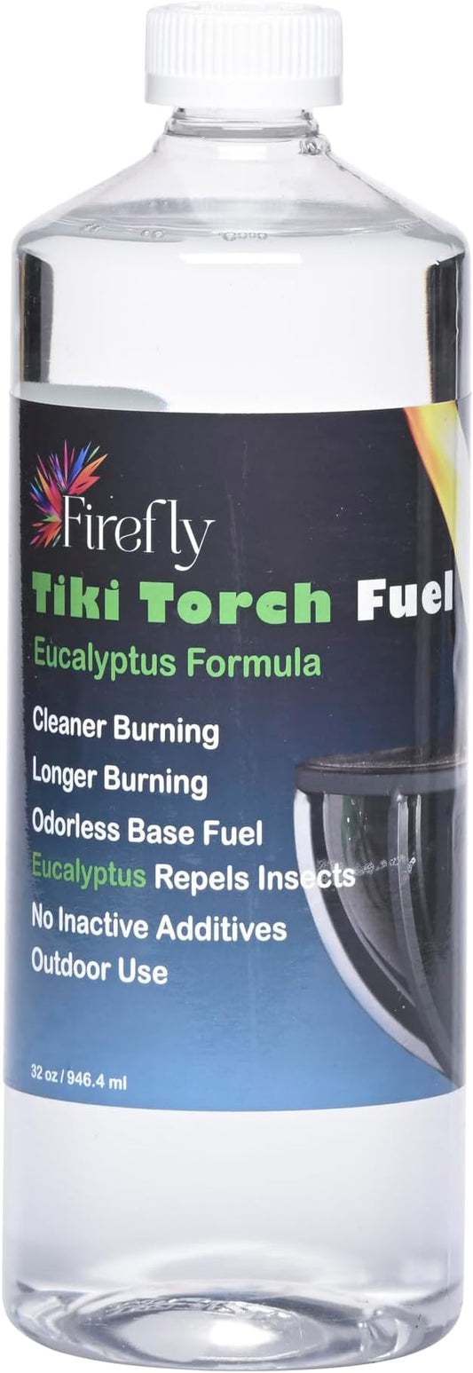 Firefly Fuel Tiki Torch Fuel – Clean-Burning Outdoor Lamp Oil for Tiki Torches and Lanterns. Low Smoke, Eucalyptus Formul...