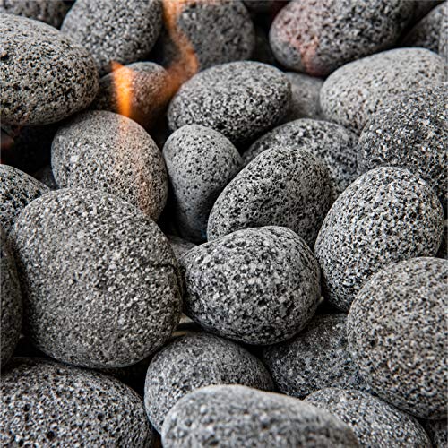 Red 1/2"-1" Fire Rock | Fireproof and Heatproof Round Pebbles for Indoor or Outdoor Gas Fire Pits and Fireplaces - Natura...