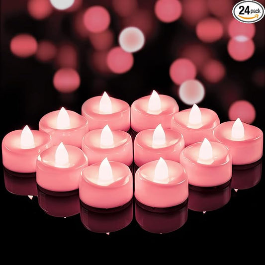 merrynights LED Candles, 24 Pack Tea Lights Candle Battery Operated, Flameless Tealight Votives, Realistic Tea Lights for ...