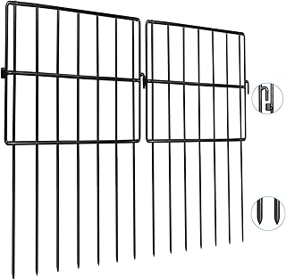 Getlay Garden Fencing Animal Barrier 24 ft(L)×13 in(H), 24Panels No Dig Fence, 1.5" Gap Underground Critter Barrier for De...