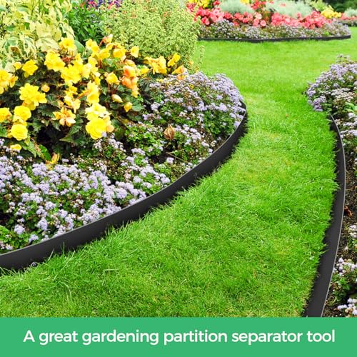2-Inch x 100 FT Landscape Edging Border with 150 Stakes, Plastic Edging for Landscaping Garden Edging Border, Flexible Lan...