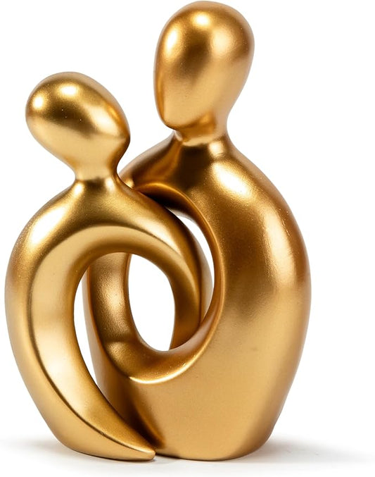 Couples Gift Statues, Anniversary Wedding Gift for Men Women Gold DecorTable Centerpieces TV Stand Bookshelf Knick Knacks ...