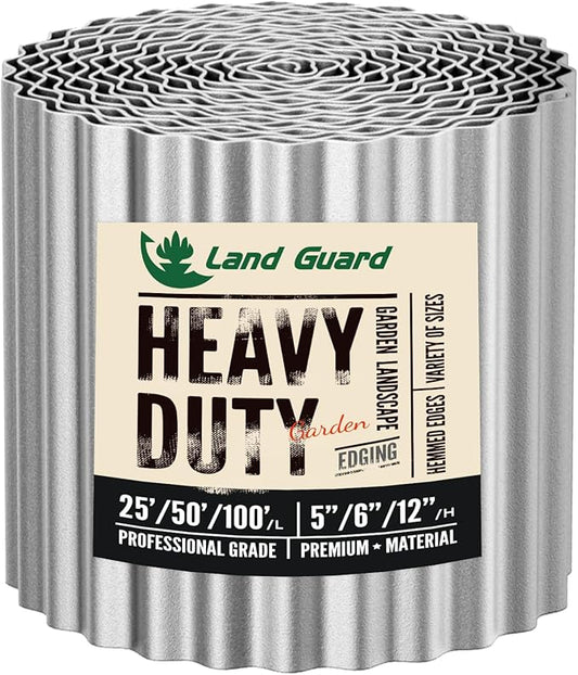 Land Guard Corrugated Garden Edging Border,6" x 50' Landscape Paver Edging, Tall Landscape Edging, Fence for Garden, Flowe...