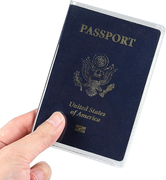 1 Pack Waterproof Clear Passport Cover Plastic Vinyl ID Card Protector Case Holder Travel, Unisex-adult