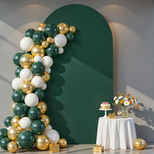 7.2 ft Arch Backdrop Cover Hunter Green - Double-Sided Spandex Arch Covers Stretchy Backdrop for Balloon Arches Birthday P...