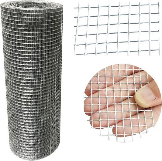 12in X 20ft Hardware Cloth 1/4 Inch, 23 Gauge, Hot-dip Galvanized After Welding, Chicken Wire Fence Garden Fencing Welded ...