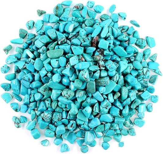 1 Lb (460 g) Decorative Quartz Pebbles Irregular Shaped Turquoise Stones Small Tumbled Chip Gravel Crushed Gemstone Pieces...