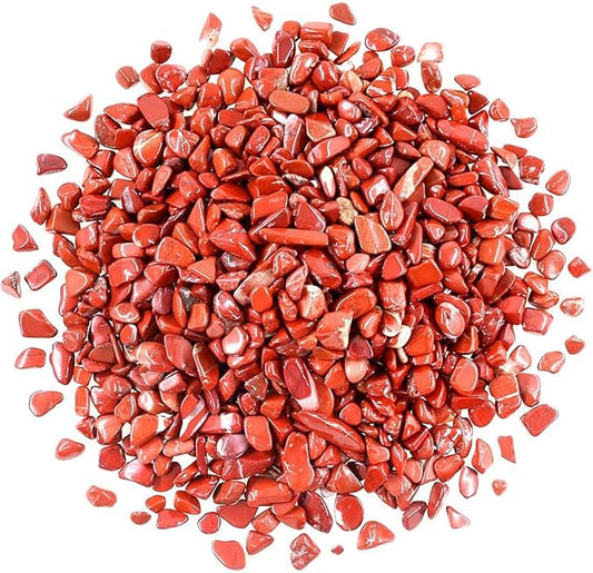 1 Lb (460 g) Decorative Quartz Pebbles Irregular Shaped Red Jasper Stones Small Tumbled Chip Gravel Crushed Gemstone Piece...
