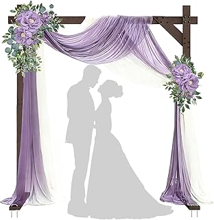 Fikowo 7.48 FT Wooden Arch Square Wood Wedding Arches for Ceremony Wooden Arbor for Wedding Backdrop Stand for Indoor Outd...