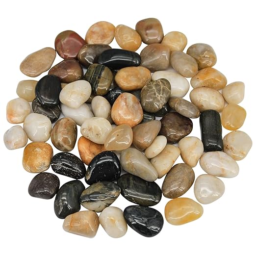 Virekm River Rocks, Decorative Ornamental Pebbles,Garden Landscaping Stones,Gravel Filler for Home Decoration Flower Bed F...