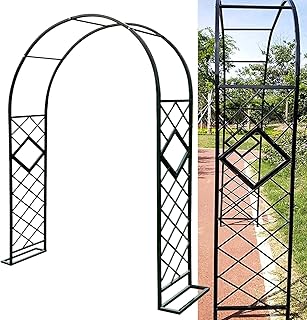 Rose Flower Arch Frame Garden Arches Pergola Arbor for Trailing Plants Roses Runner Beans,Metal,Rustproof 140-340cm Wide (...