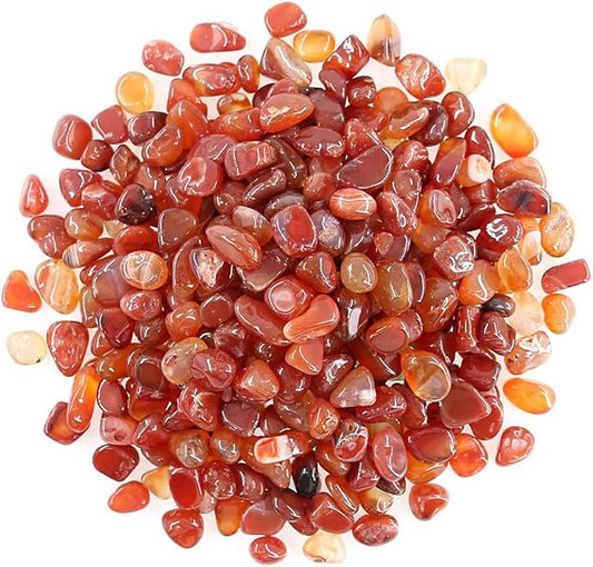 1 Lb (460 g) Red Agate Stones Decorative Rocks Irregular Gemstone Natural Crystal Pebbles Crushed Quartz Pieces for Jewelr...