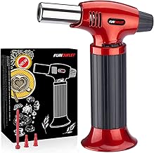 FunOwlet Butane Torch Lighter, Refillable Kitchen Blow Lighters, Culinary Cooking Torches with Safety Lock and Adjustable ...