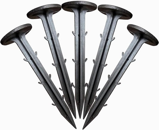 50 Pack 4.3" Plastic Stakes for Weed Barrier, Garden & Landscaping – Landscape Fabric Stakes, Edging Spikes, Ground Anchor...
