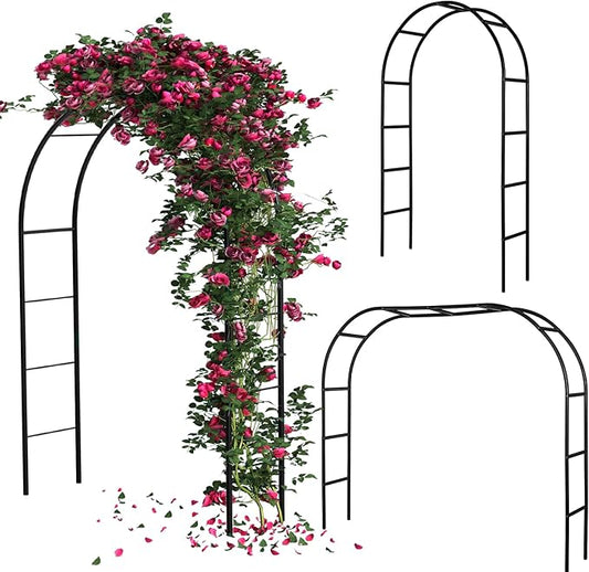 Gisafai 3 Pcs Metal Garden Arch Trellis Wedding Arches Pergola Arbor 7.9 Ft, Two Way Assemble, Durable Wedding Trellis Arc...